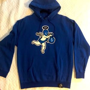 Mens size L Hoodie color Royal. Hustle Daily The Shop 147 South side Chicago